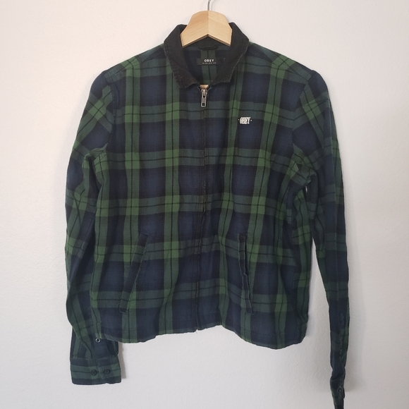 OBEY Maddy Zip-Up Flannel Shirt XS - Picture 9 of 13